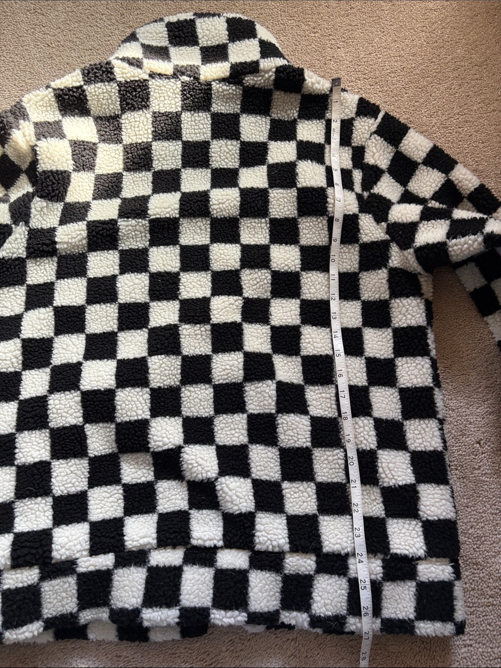Vans | Checkerboard Sherpa Jacket in Black & White with Mint Trim - Picture 11 of 11